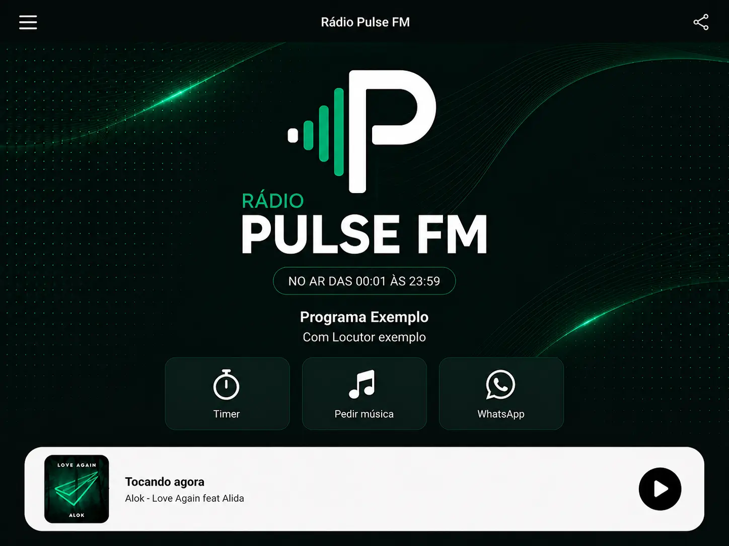 App BRASCAST no tablet horizontal